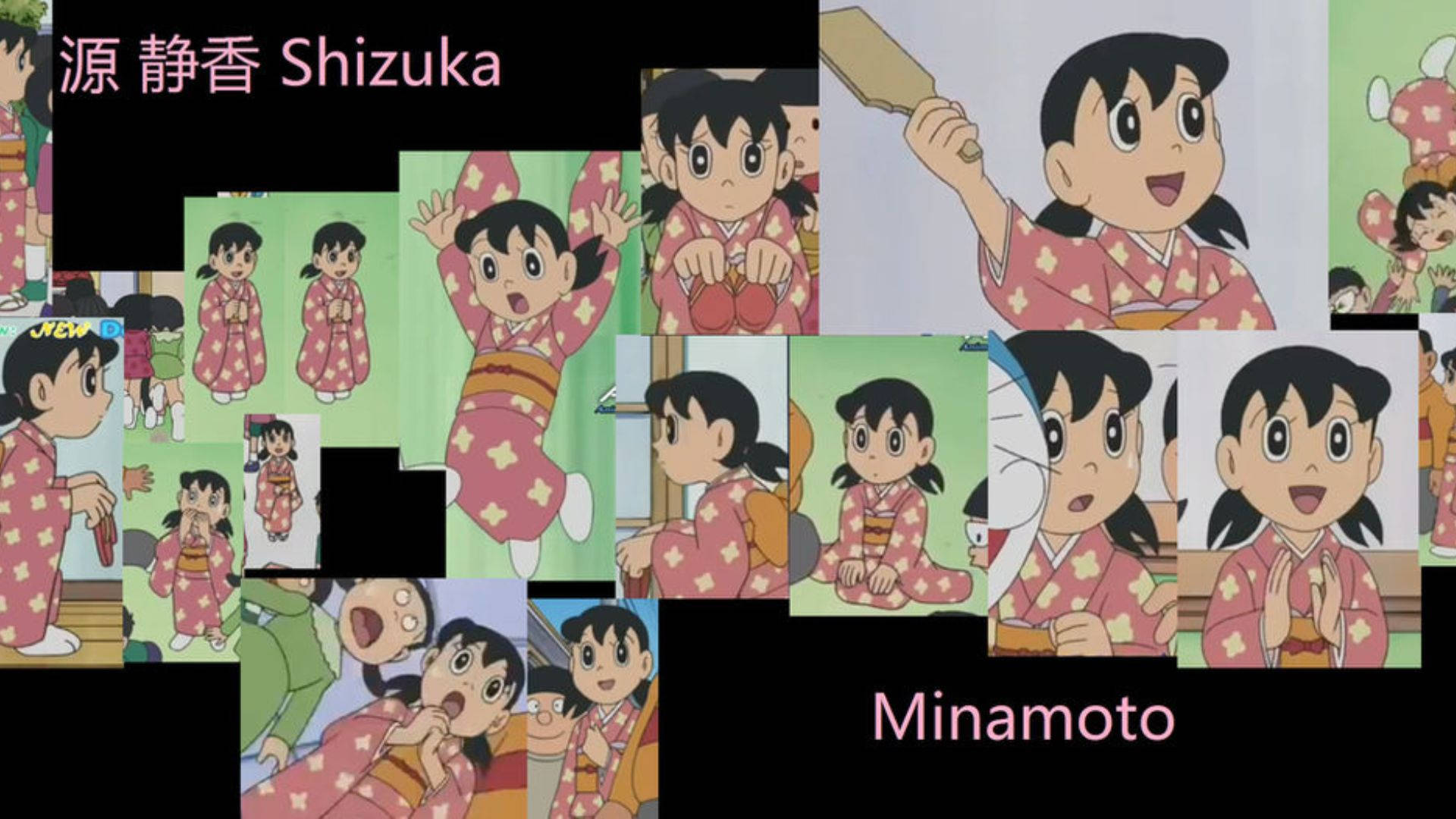 Shizuka Doraemon, pink kimono, anime character, Full HD Desktop Wallpaper