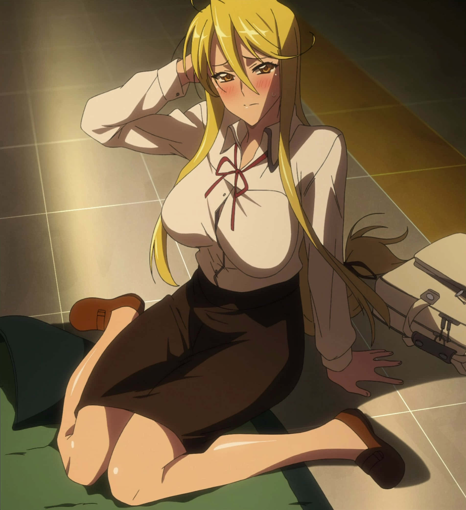 Shizuka Marikawa, anime character, blonde anime girl, Full HD Phone Wallpaper