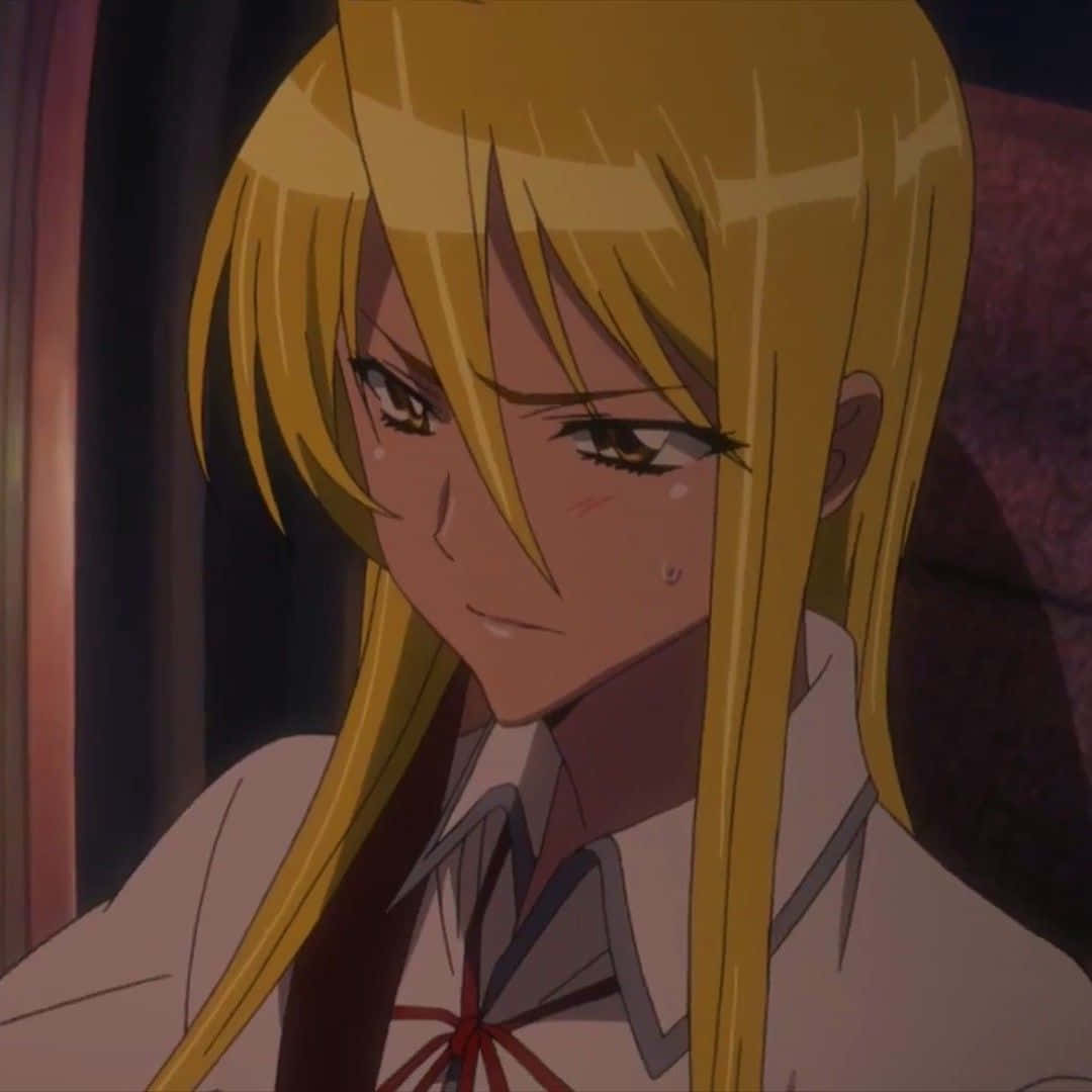 Shizuka Marikawa, blonde anime girl, school uniform, SD Desktop Wallpaper