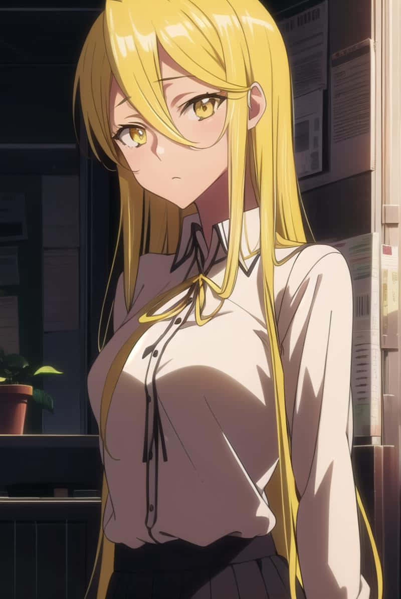 Shizuka Marikawa, blonde anime character, golden eyes, SD Phone Wallpaper