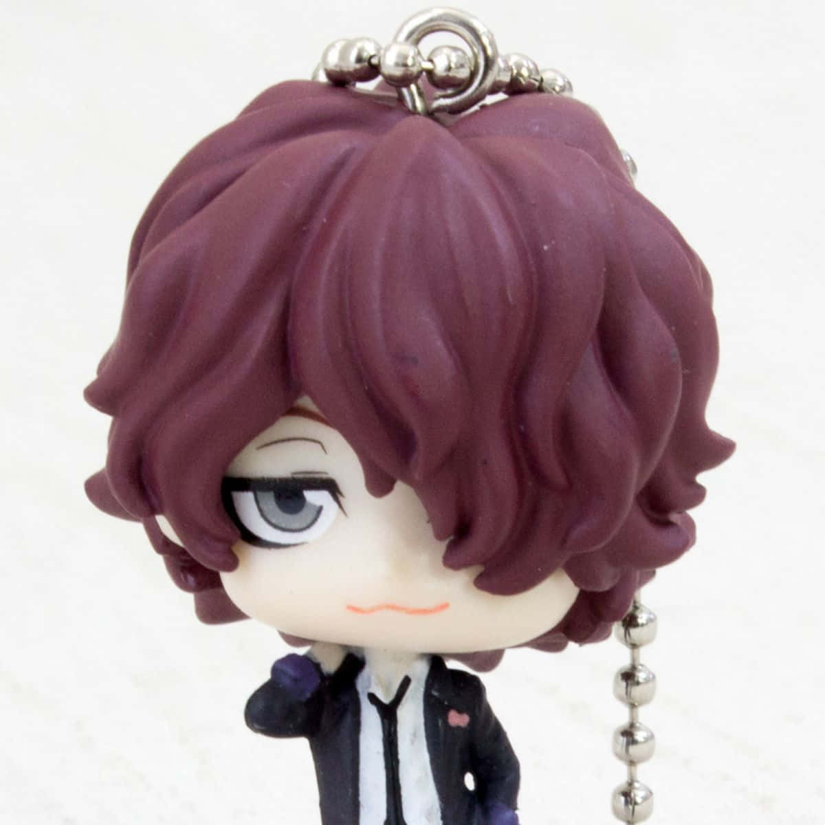 Sho Hinakawa, chibi anime keychain figure, burgundy hair, SD Desktop Wallpaper