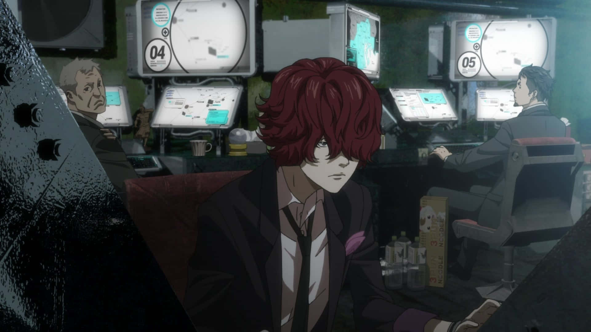 Sho Hinakawa, red-haired anime character, suit, Full HD Desktop Wallpaper