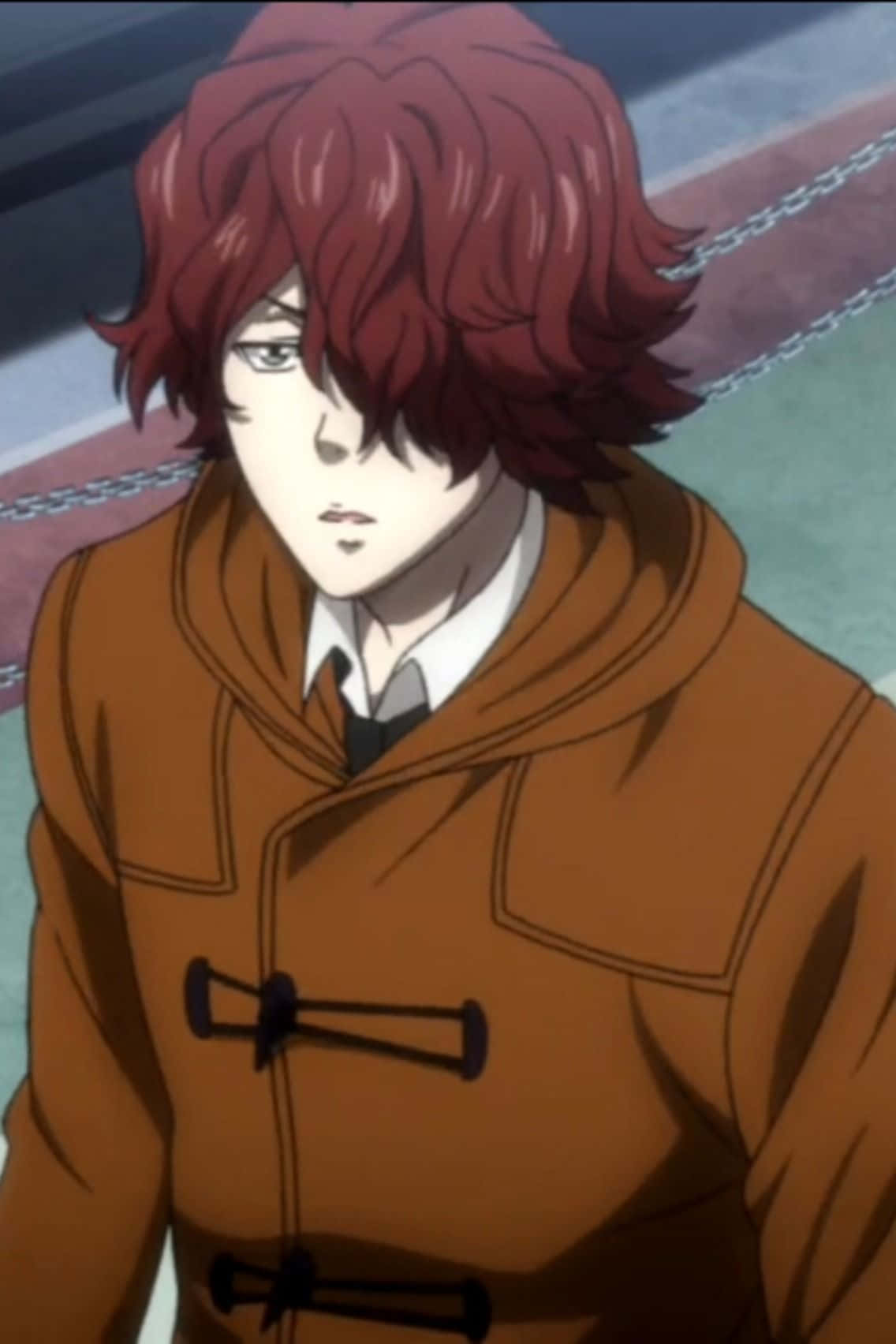 Sho Hinakawa, messy red hair, brown duffle coat, HD Phone Wallpaper
