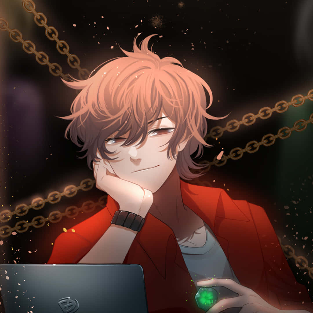 Sho Hinakawa, messy pink hair, glowing green orb, SD Desktop Wallpaper