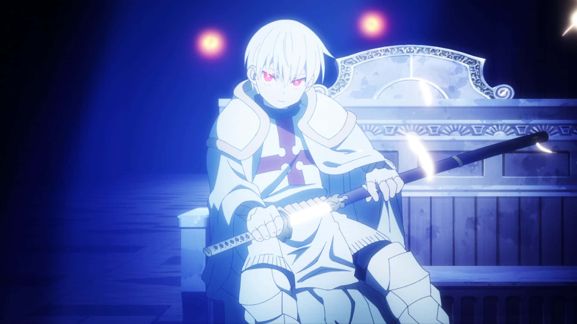 Sho Kusakabe, white-haired, red eyes, HD Desktop Wallpaper