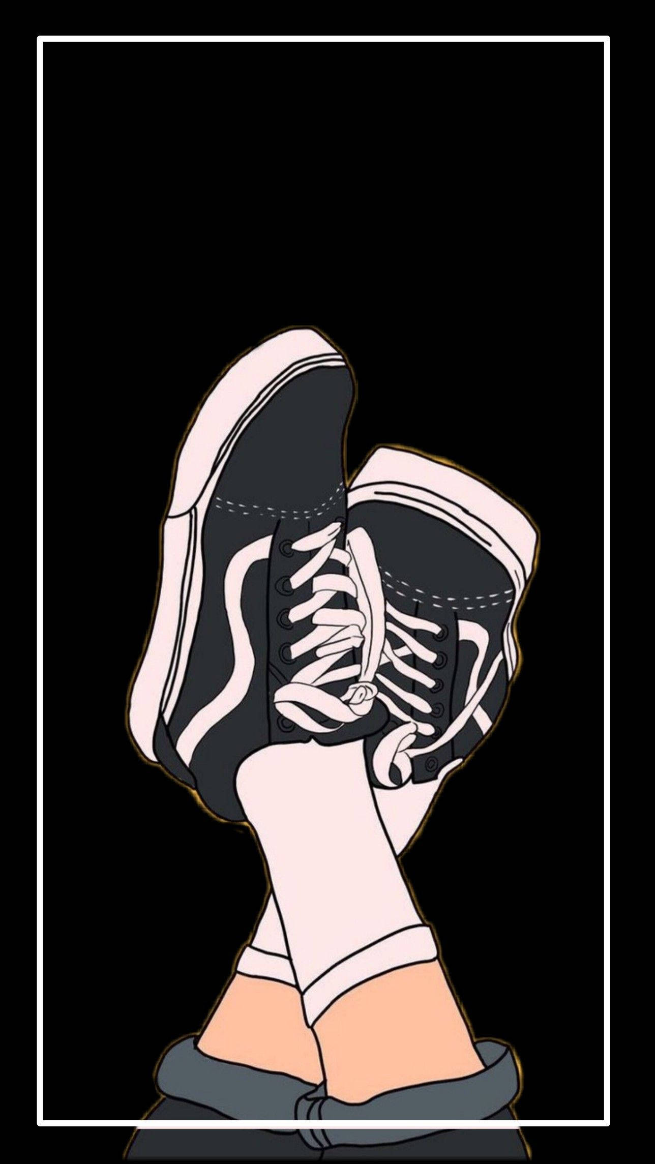 black sneakers, white laces, light pink socks, Full HD Phone Wallpaper