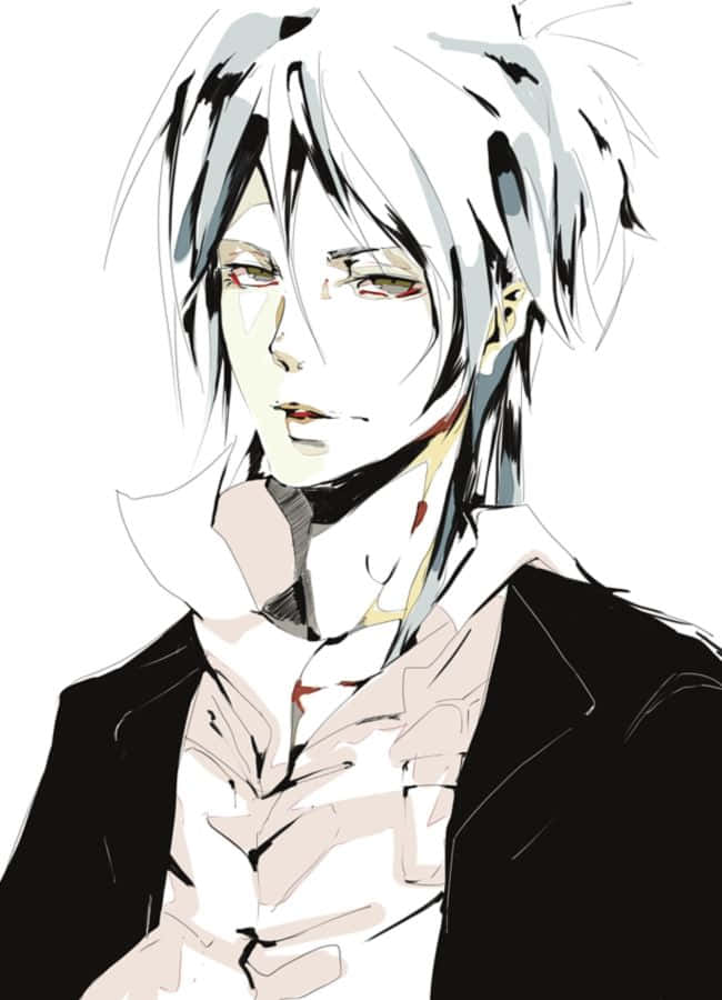 Shogo Makishima, white hair, red eyes, SD Phone Wallpaper