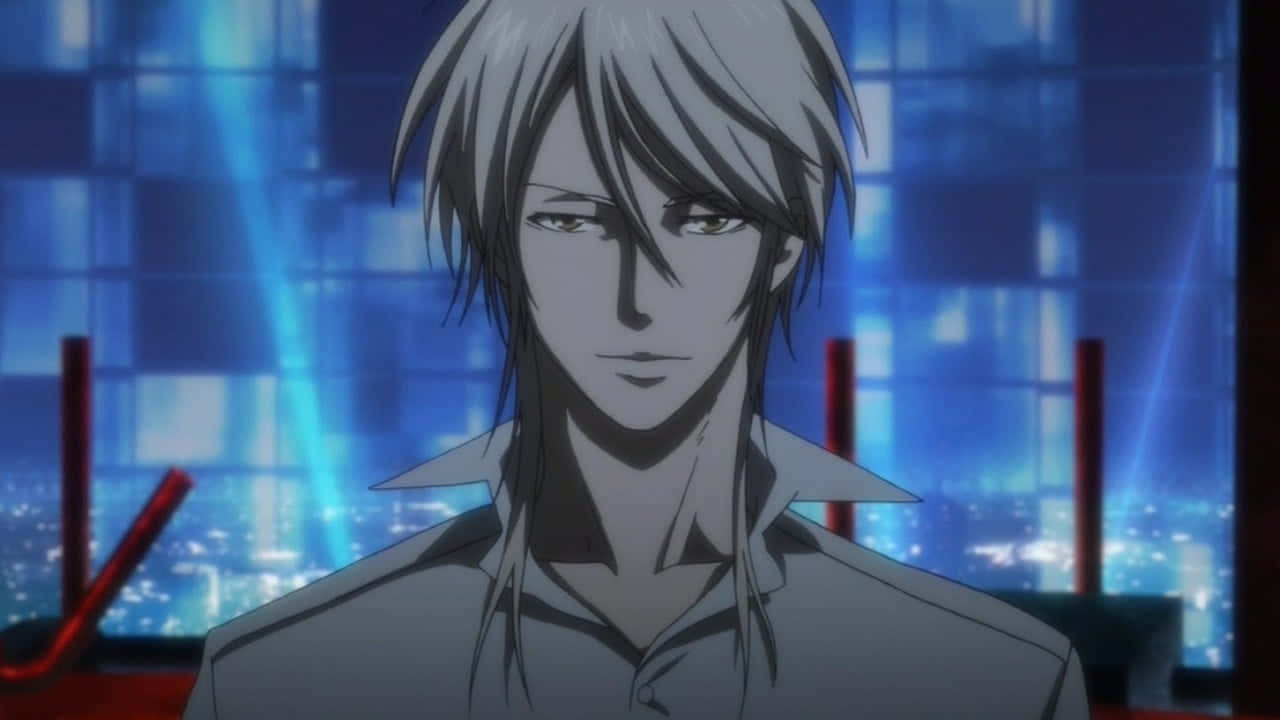 Shogo Makishima, silver-haired, anime male, HD Desktop Wallpaper