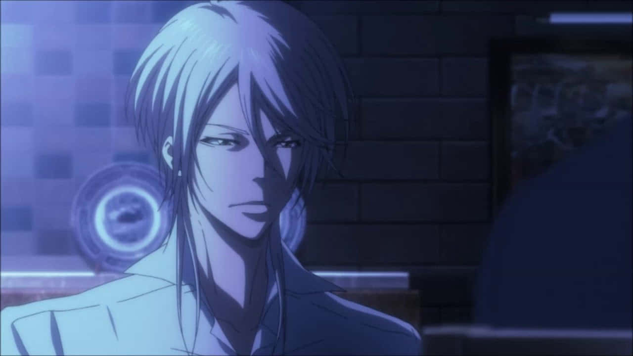 Shogo Makishima, silver hair, sharp eyes, HD Desktop Wallpaper