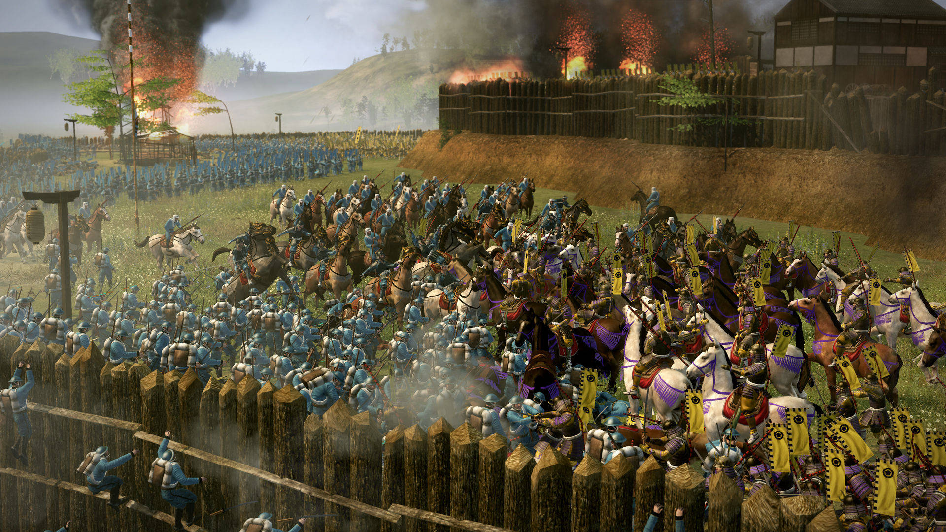 Shogun 2 Total War, cavalry, wooden barricades, Full HD Desktop Wallpaper