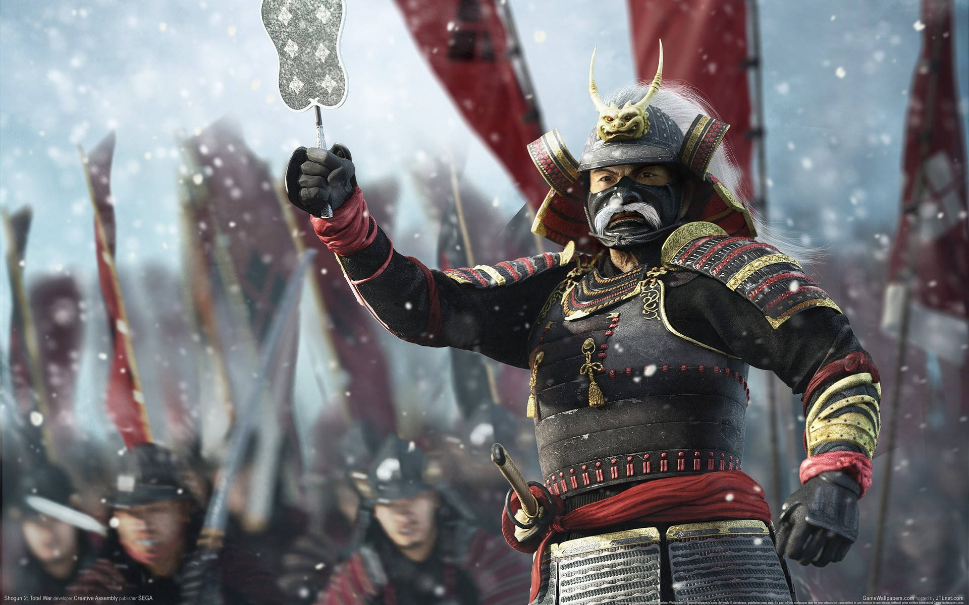 Shogun 2 Total War, samurai warrior, ornate armor, Full HD Desktop Wallpaper