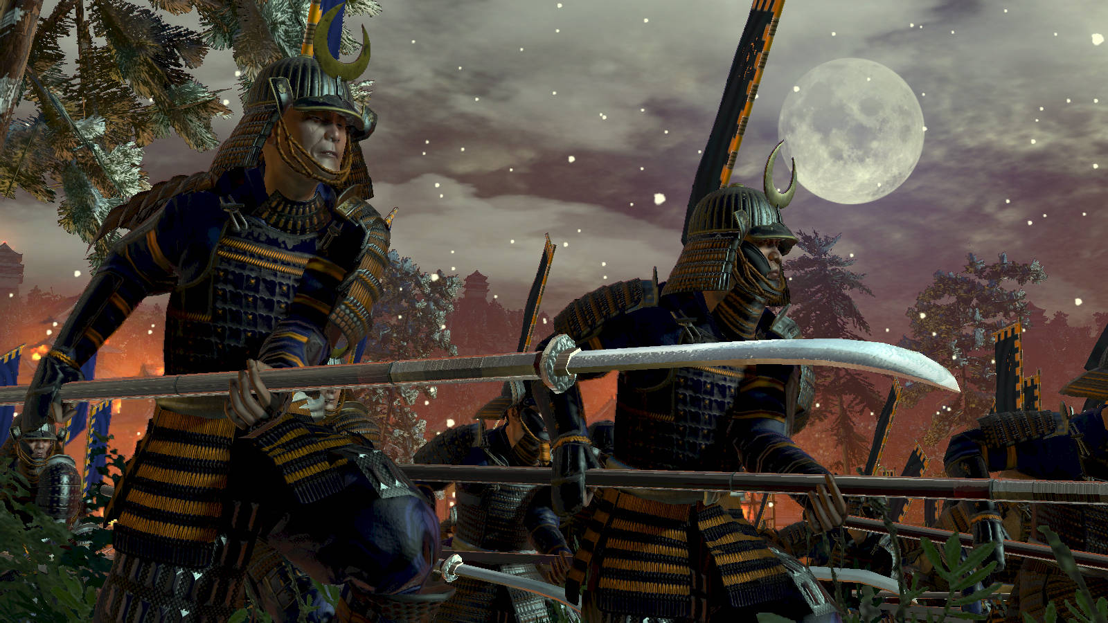 Shogun 2 Total War, night battle, samurai warriors, HD Desktop Wallpaper