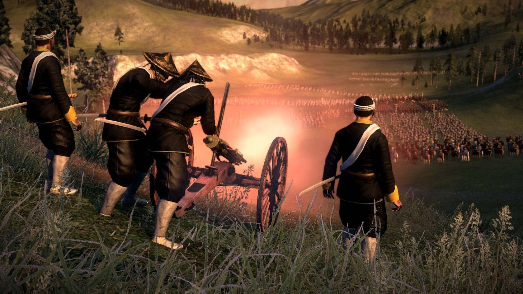 Shogun 2 Total War, catapult, grassy hill, HD Desktop Wallpaper