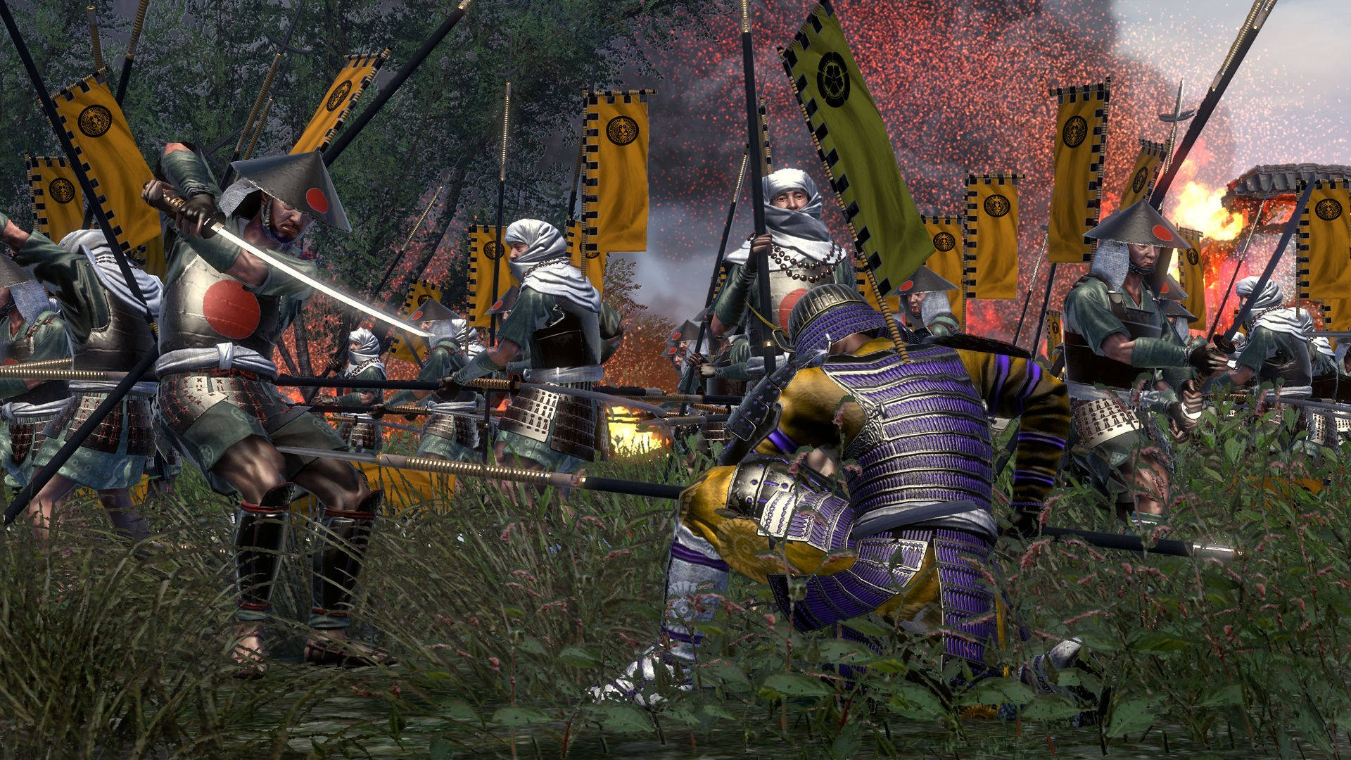 Shogun 2 Total War, samurai warriors, fiery battlefield, Full HD Desktop Wallpaper
