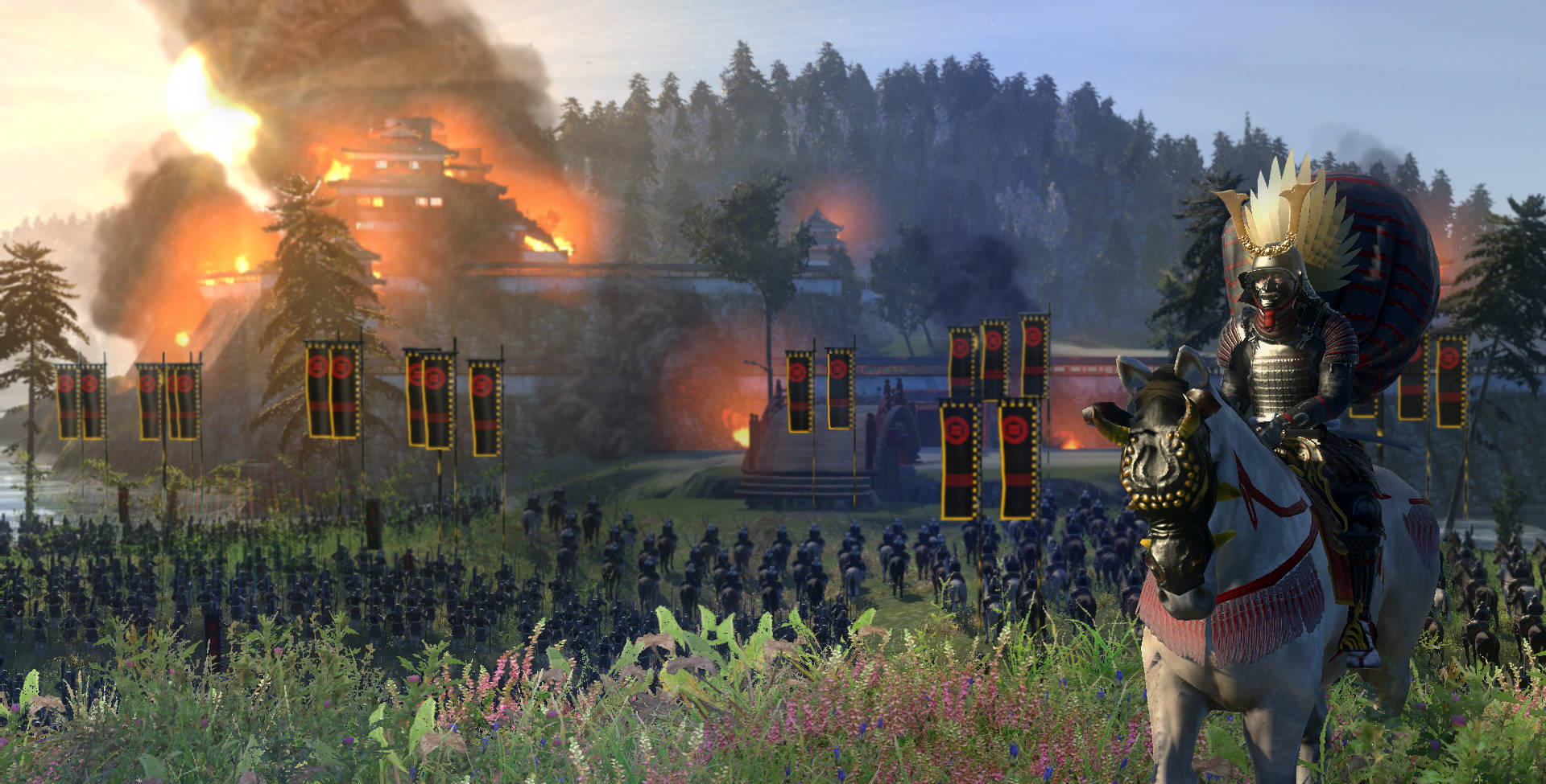 Shogun 2 Total War, samurai, white horse, Full HD Desktop Wallpaper