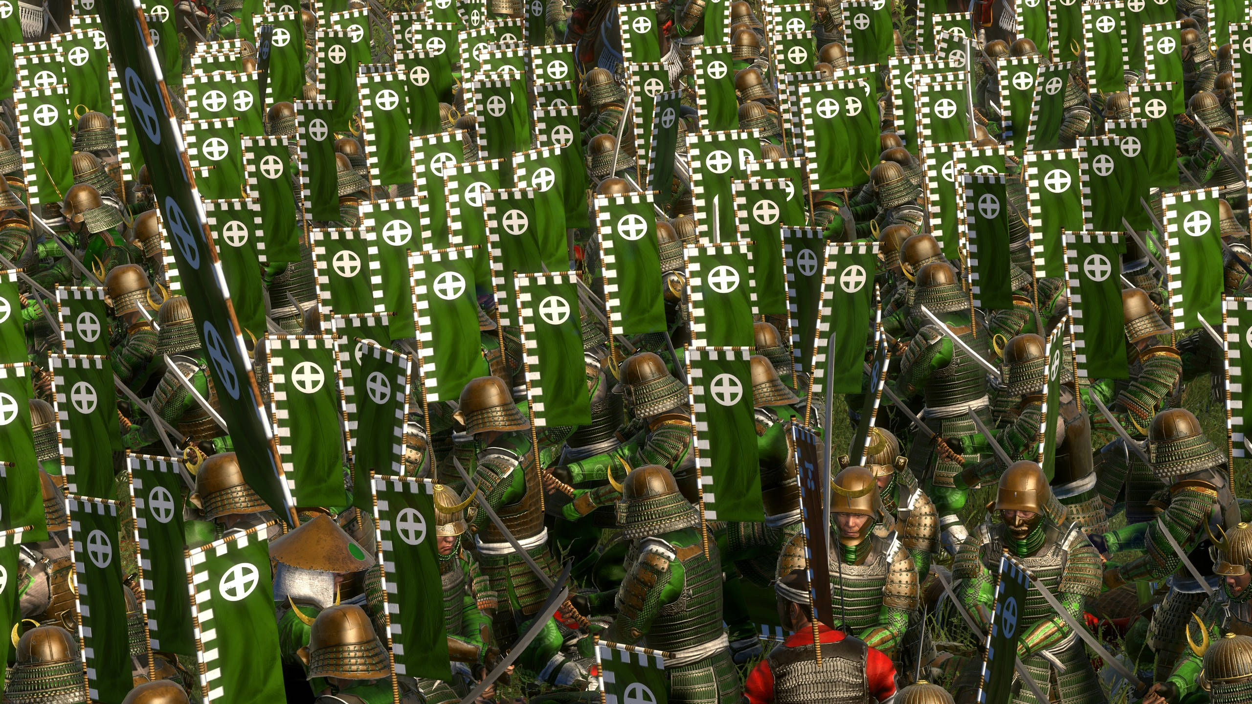 Shogun 2 Total War, samurai warriors, green armor, 2K Desktop Wallpaper