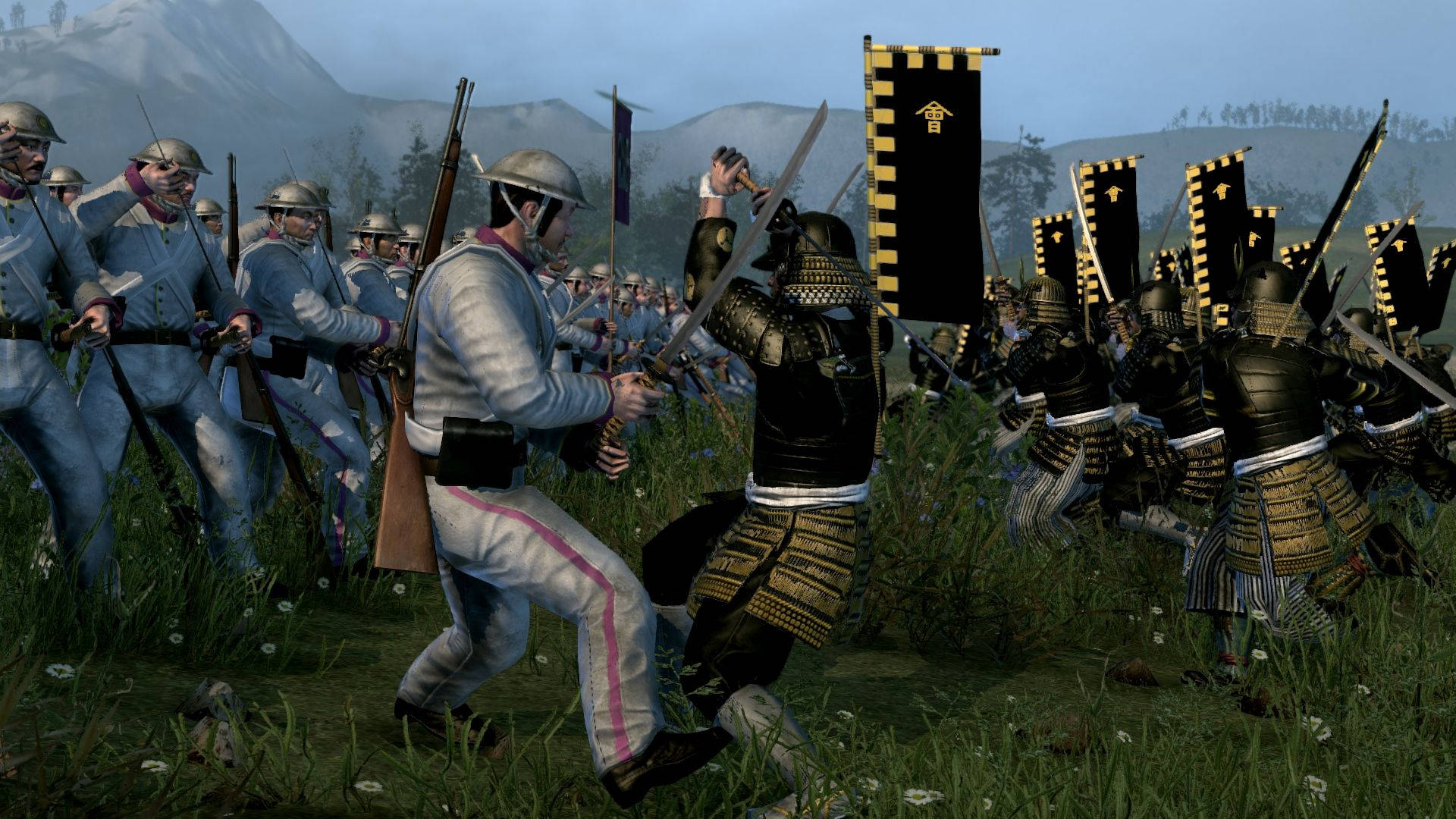 Shogun 2 Total War, blue uniforms, armored samurai, Full HD Desktop Wallpaper