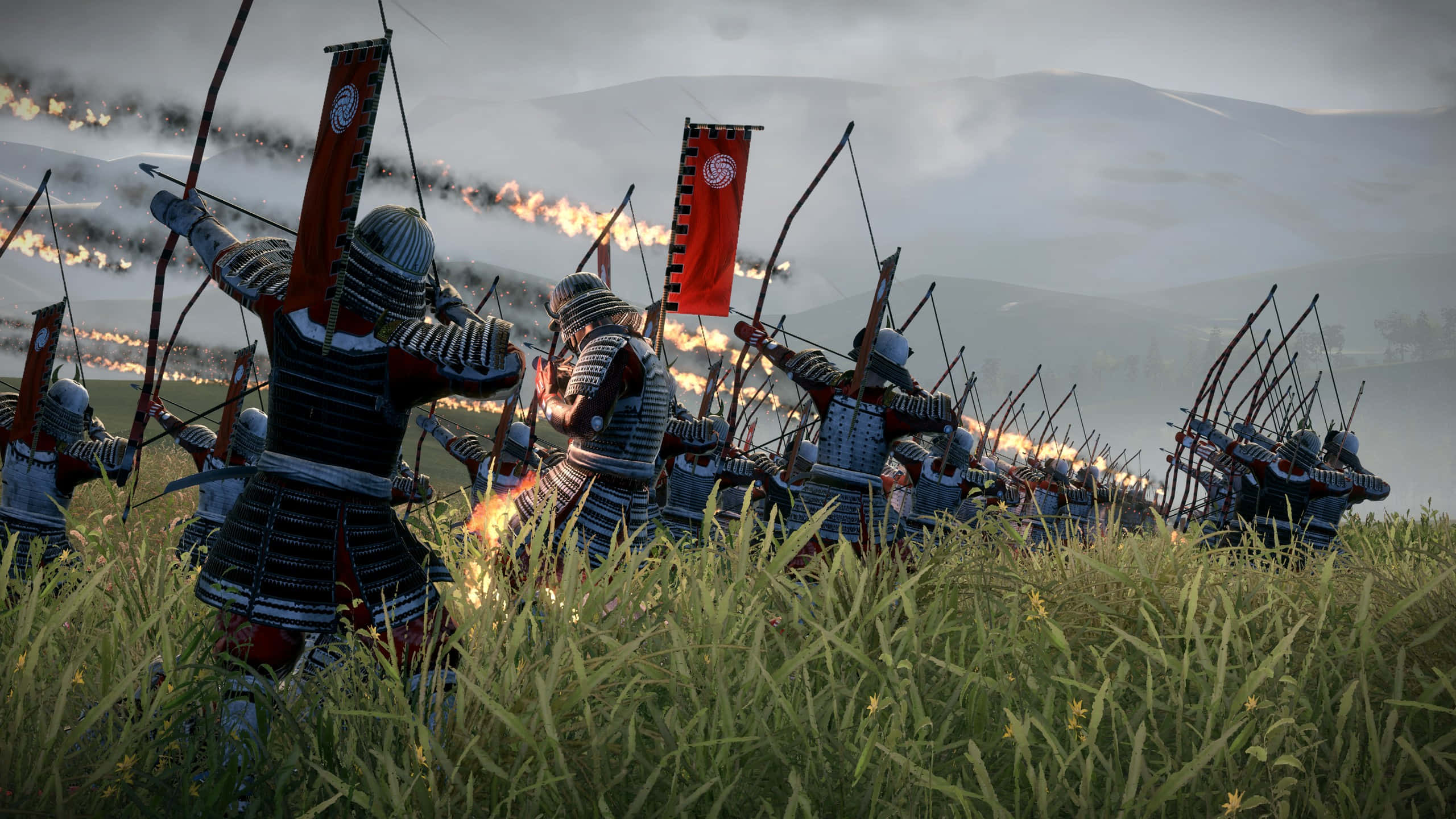 Shogun Total War, samurai warriors, detailed armor, 2K Desktop Wallpaper