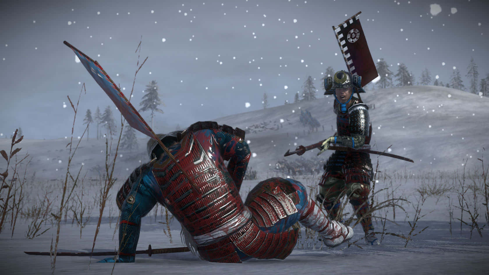 Shogun Total War, samurai warriors, snowy field, HD Desktop Wallpaper