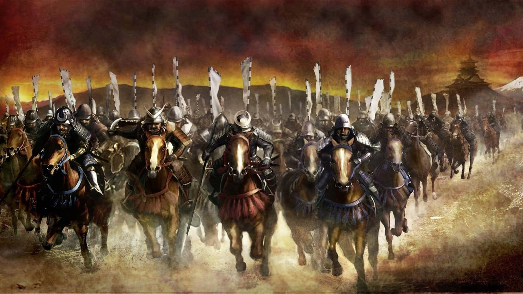 Shogun Total War, samurai, horseback, HD Desktop Wallpaper