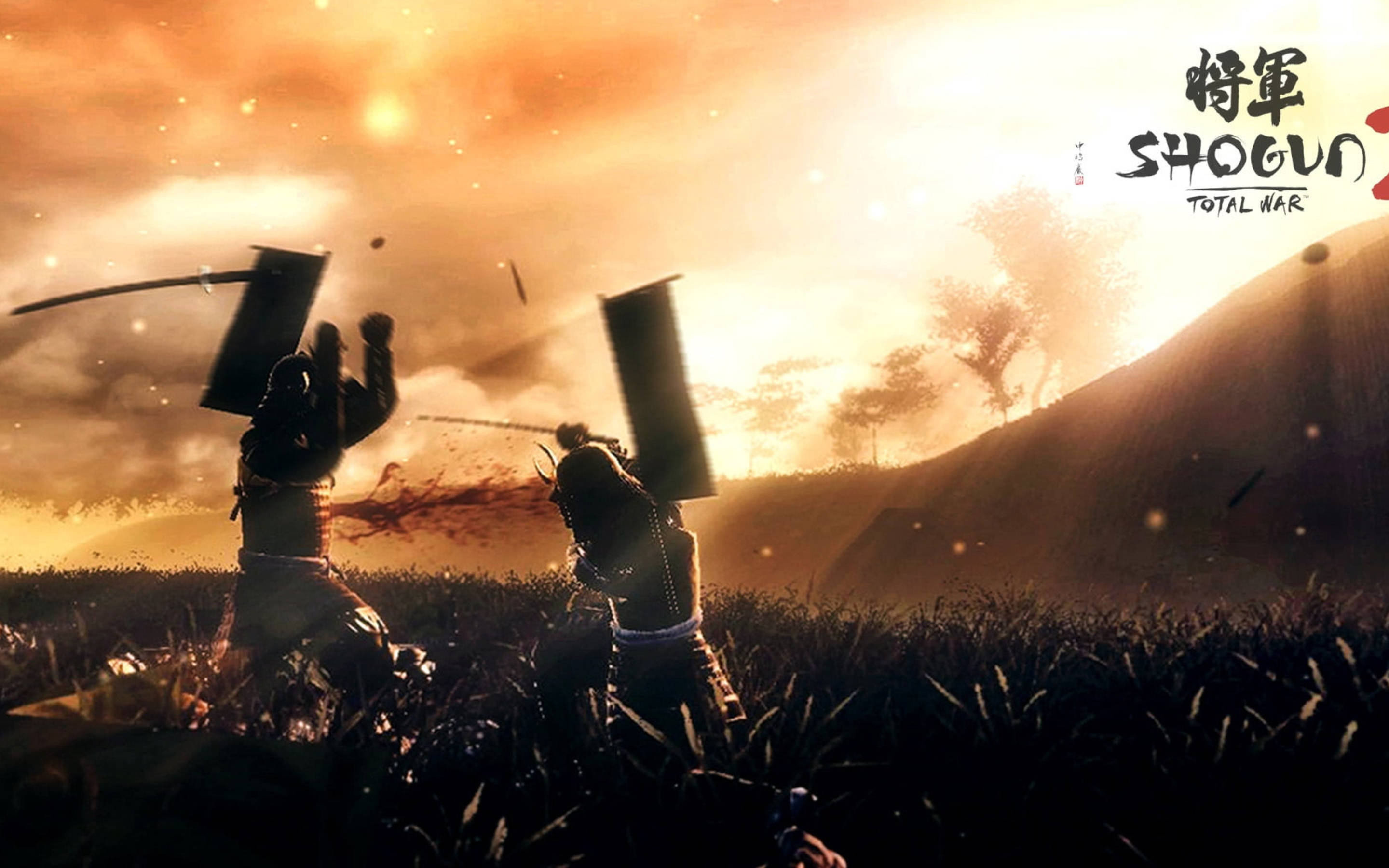 Shogun 2, samurai, golden sunset, 2K Desktop Wallpaper