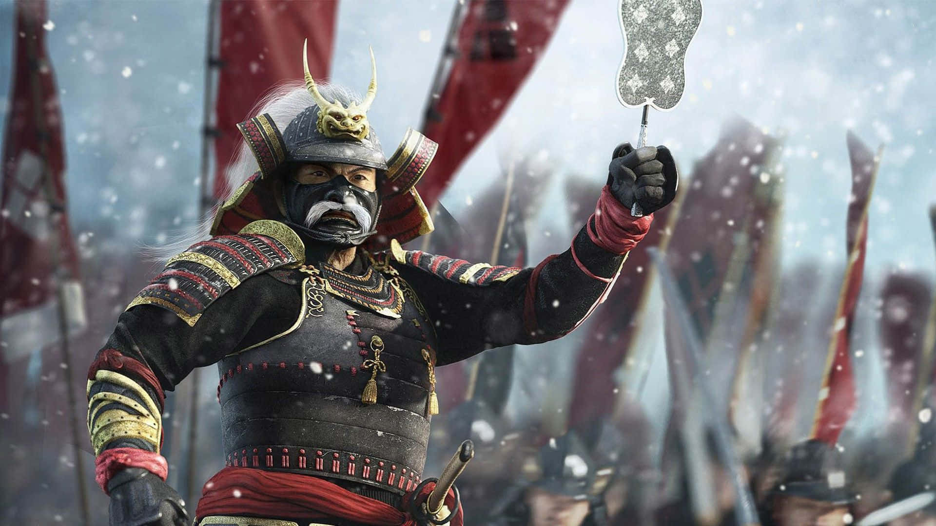 Shogun, samurai warrior, ornate armor, Full HD Desktop Wallpaper