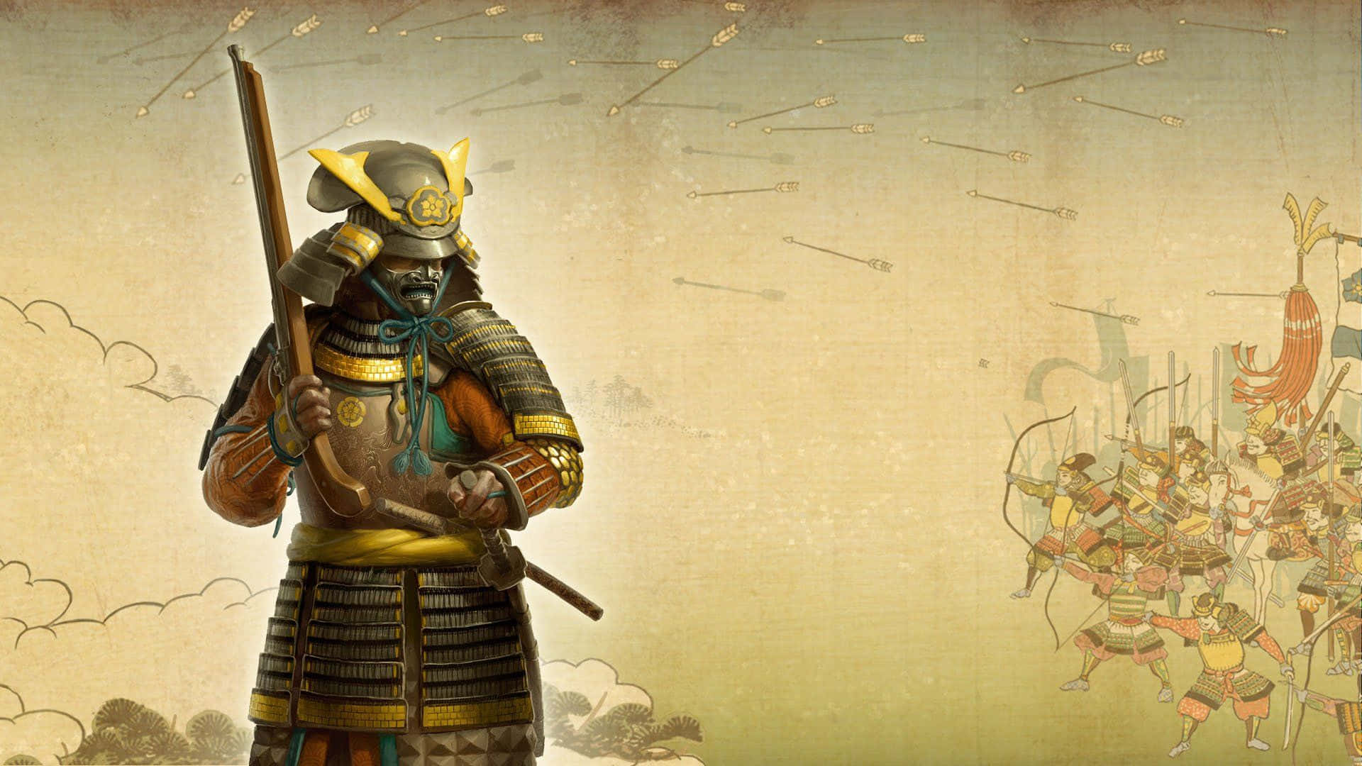 Shogun, samurai warrior, ornate armor, Full HD Desktop Wallpaper