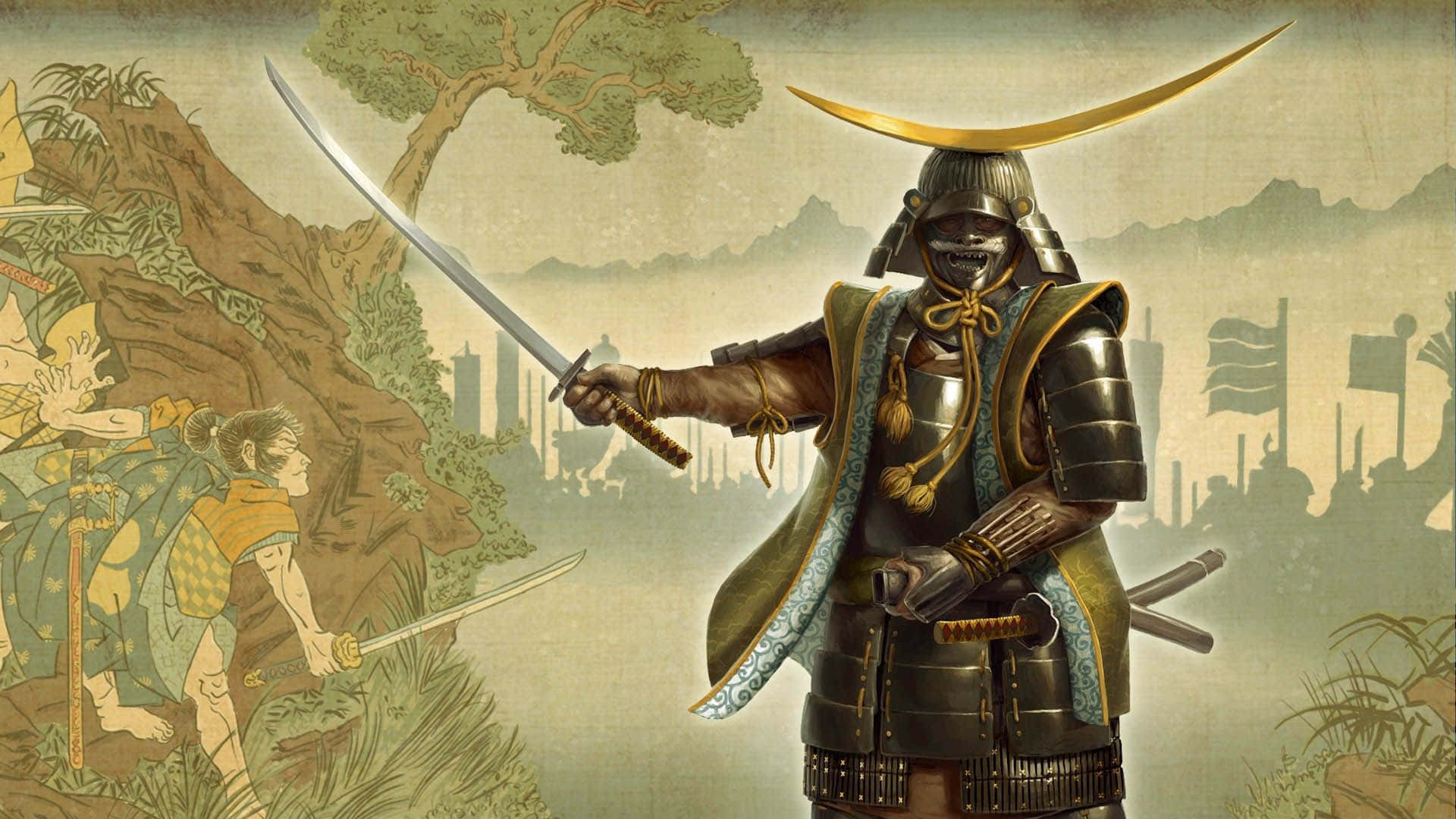 Shogun, samurai warrior, katana, Full HD Desktop Wallpaper