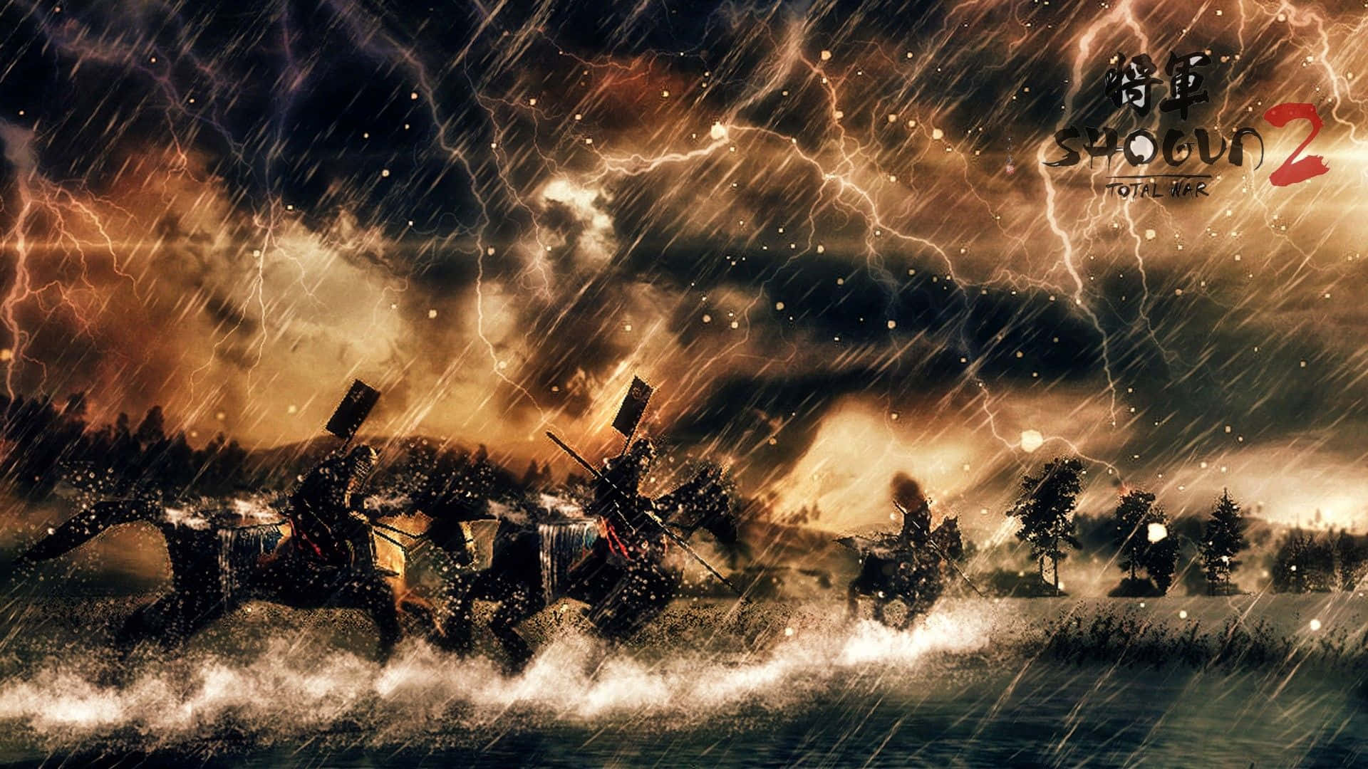 Shogun, samurai warriors, stormy waters, Full HD Desktop Wallpaper