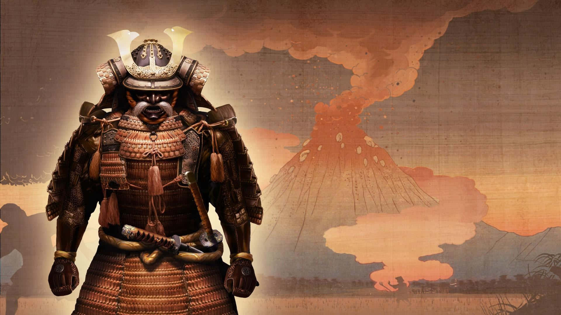 Shogun, samurai, ornate armor, Full HD Desktop Wallpaper