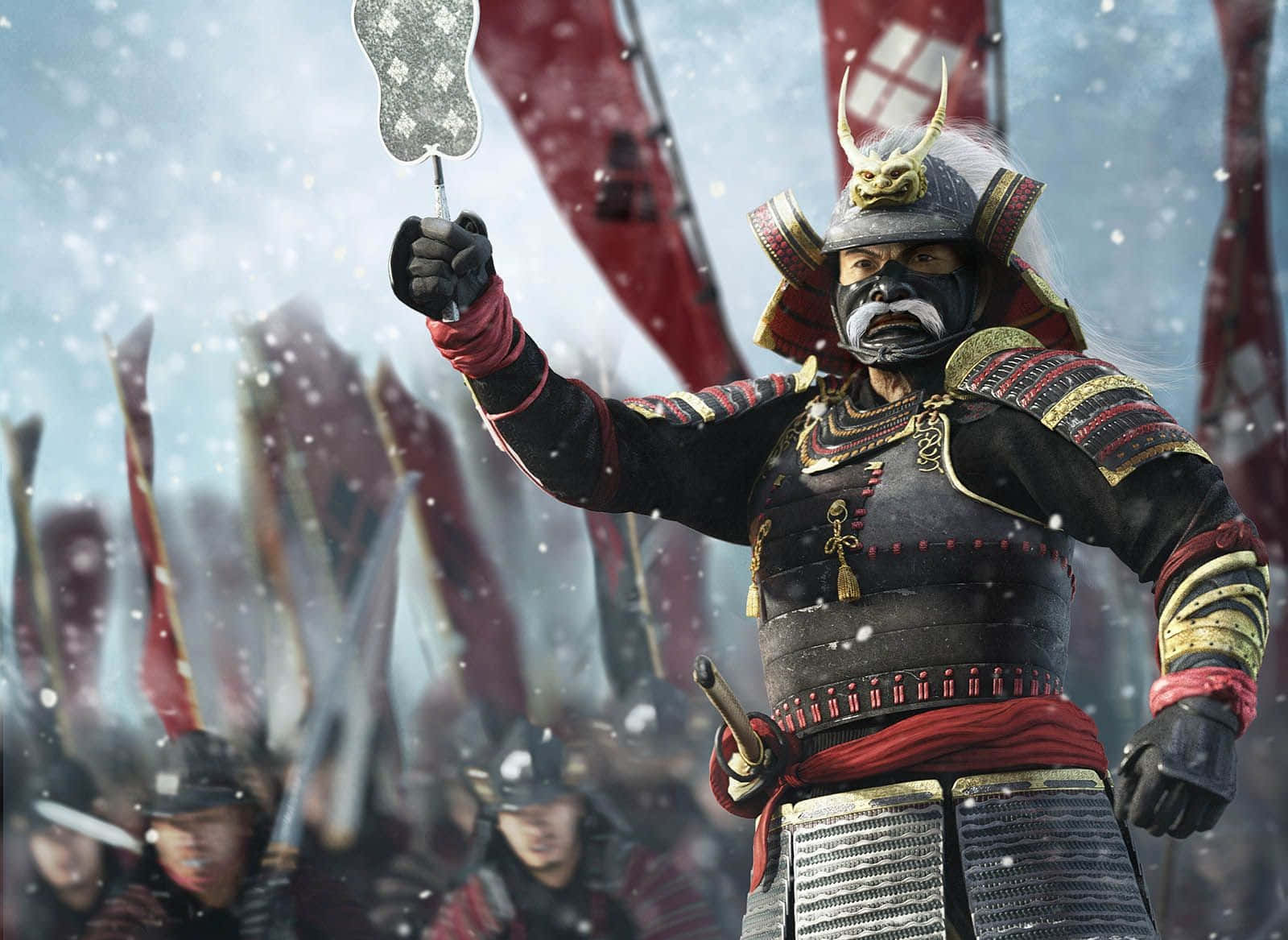 Shogun, samurai warrior, ornate armor, HD Desktop Wallpaper