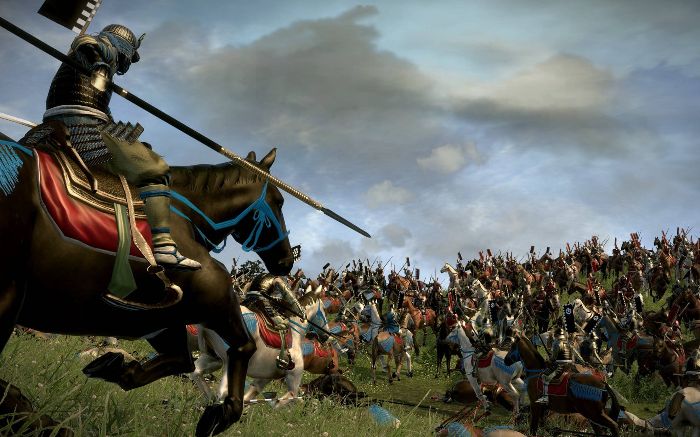 Shogun 2, samurai on horseback, dark horse, 2K Desktop Wallpaper