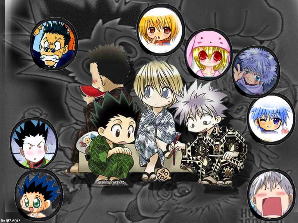 shonen anime, chibi anime characters, yukatas, SD Desktop Wallpaper