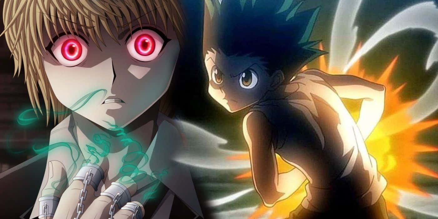Shonen Anime, glowing red eyes, green energy, HD Desktop Wallpaper