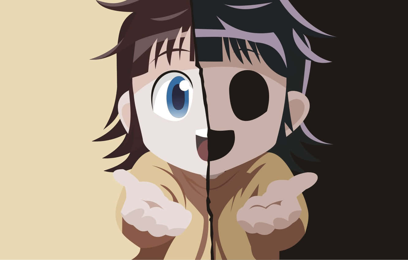 Shonen Anime, beige background, black background, HD Desktop Wallpaper