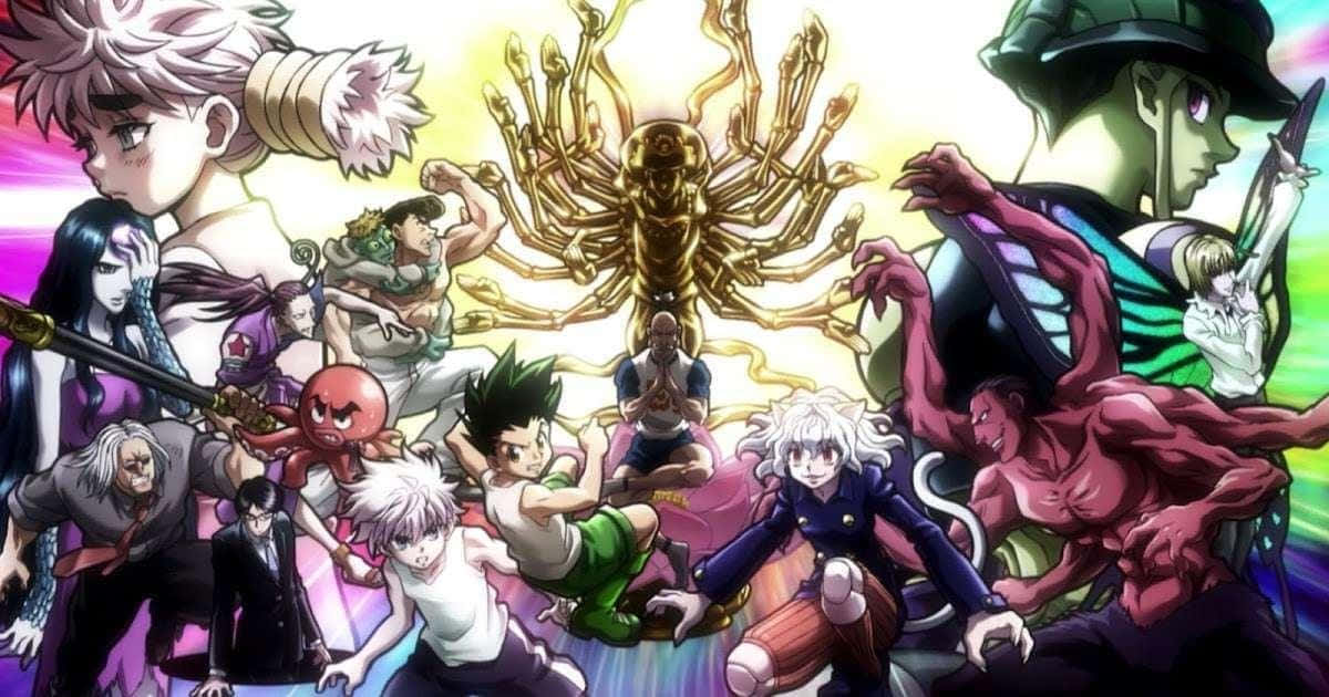 Shonen Anime, golden multi-armed deity, radiant cosmic background, SD Desktop Wallpaper