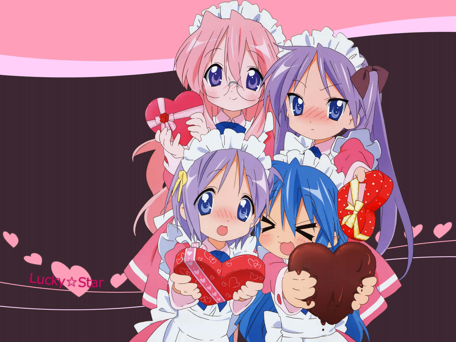 animecore, maid outfits, heart-shaped gifts, HD Desktop Wallpaper