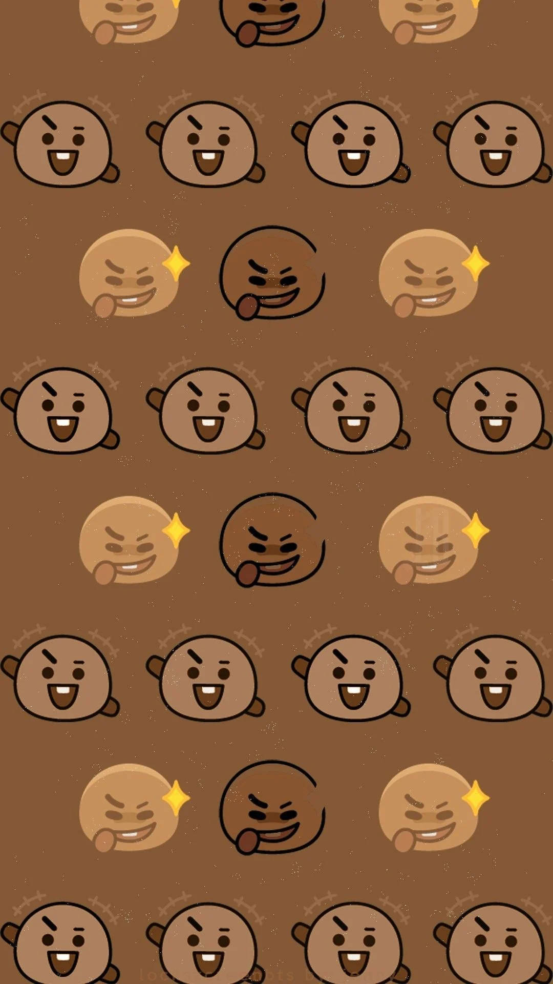 Shooky BT21, emoticons, cute cartoon faces, Full HD Phone Wallpaper