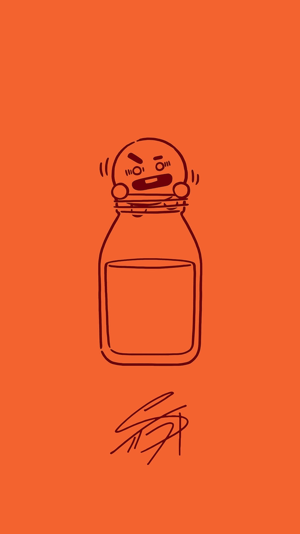 Shooky BT21, cartoon face, angry expression, Full HD Phone Wallpaper