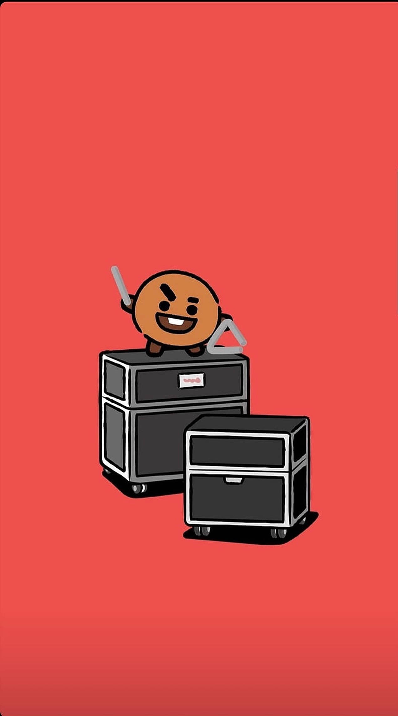 Shooky BT21, triangle, black filing cabinets, Full HD Phone Wallpaper