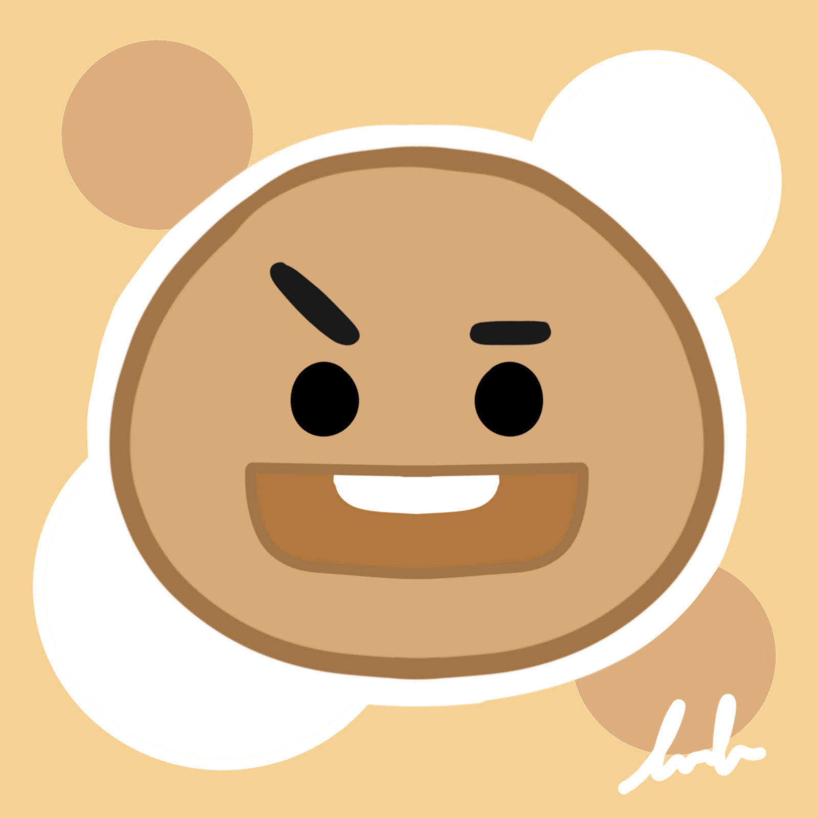 Shooky BT21, cartoon bear, mischievous grin, HD Desktop Wallpaper