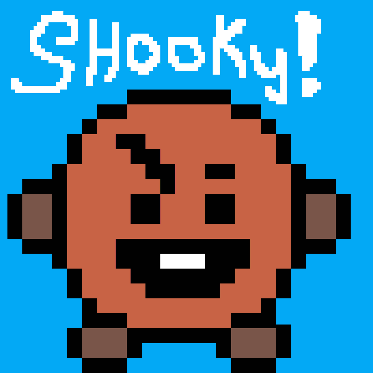 Shooky BT21, pixelated, brown character, SD Desktop Wallpaper