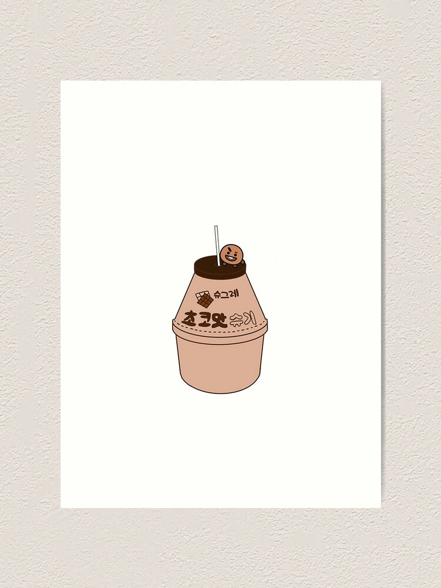 Shooky BT21, chocolate drink, cartoon-style, Full HD Phone Wallpaper