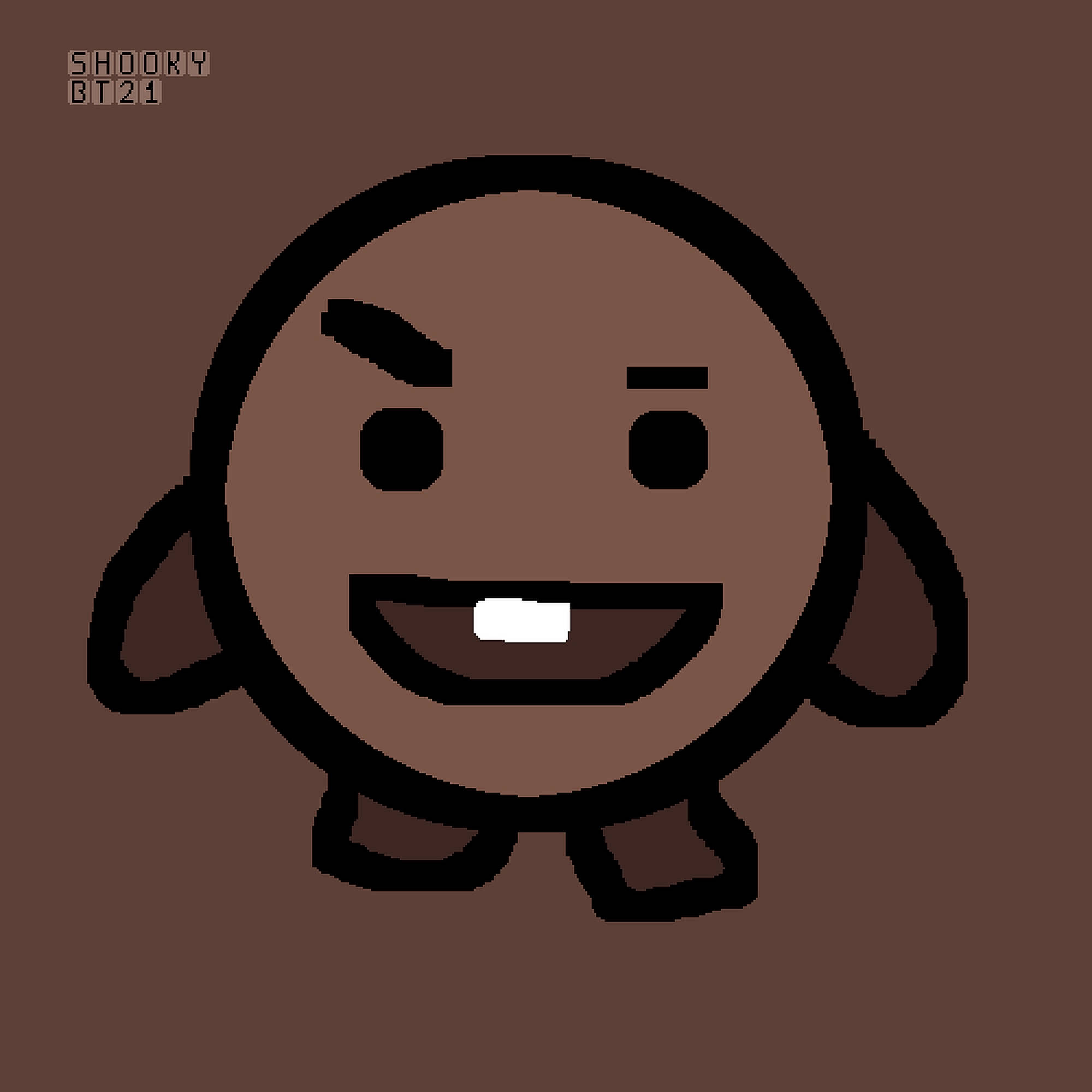 Shooky BT21, pixel-art, mischievous grin, Full HD Desktop Wallpaper