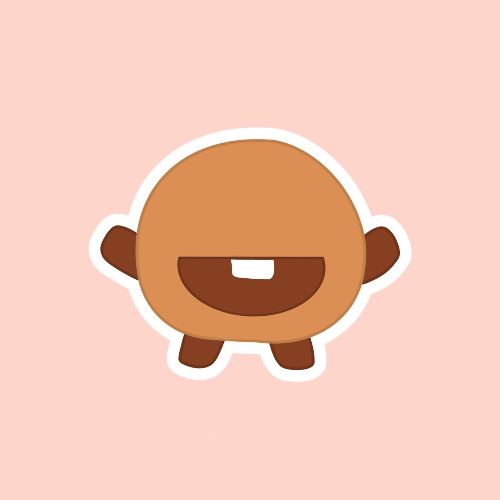 Shooky BT21, no eyes, cartoon cookie character, Full HD Desktop Wallpaper