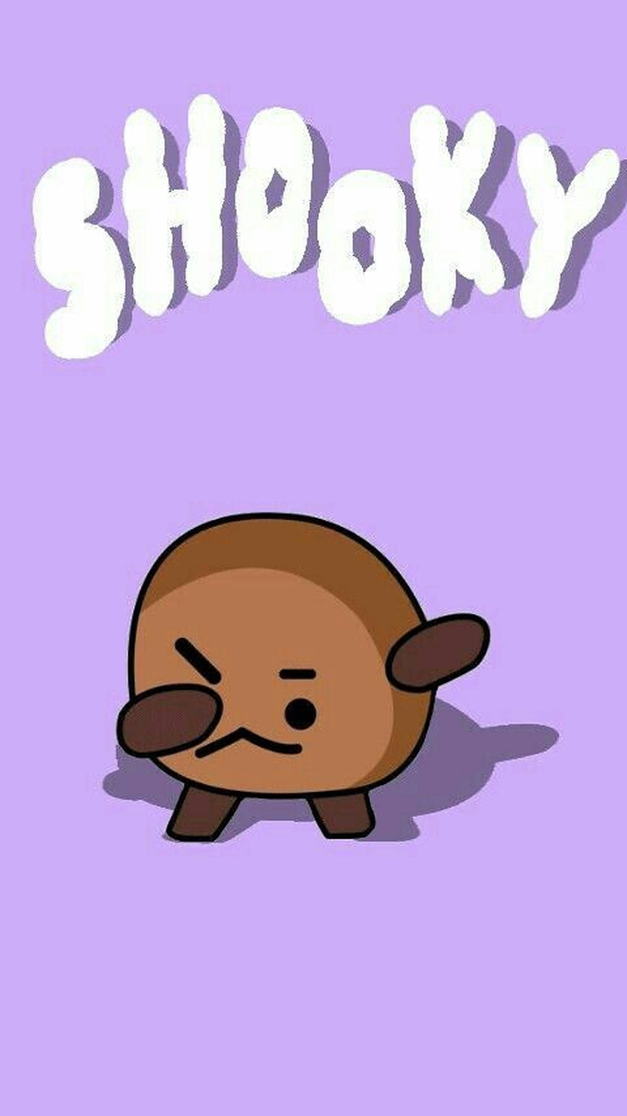 Shooky BT21, lavender background, grumpy face, Full HD Phone Wallpaper