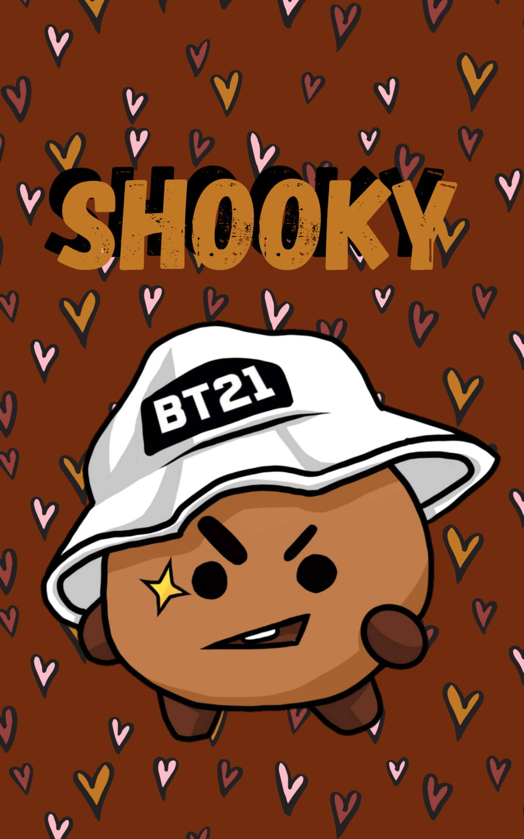Shooky, BT21, white hat, 2K Phone Wallpaper