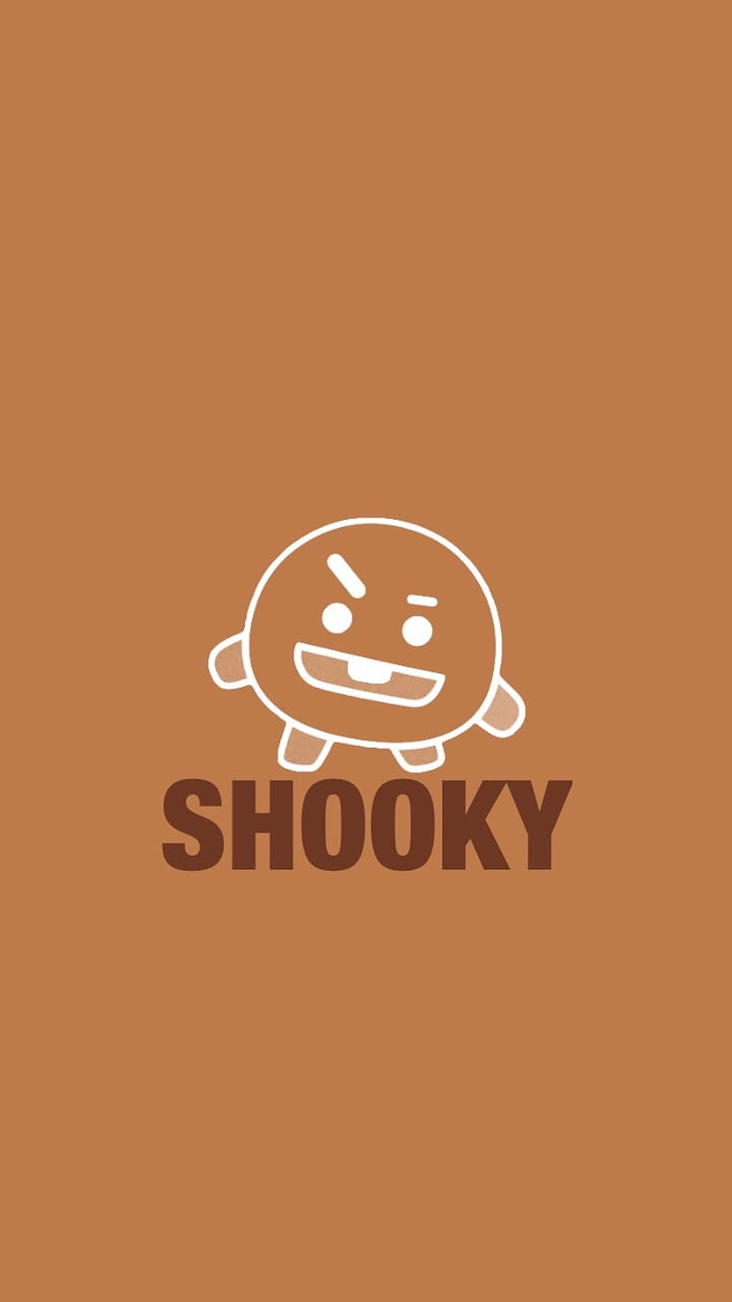 Shooky BT21, line art, white line-art cartoon character, 2K Phone Wallpaper