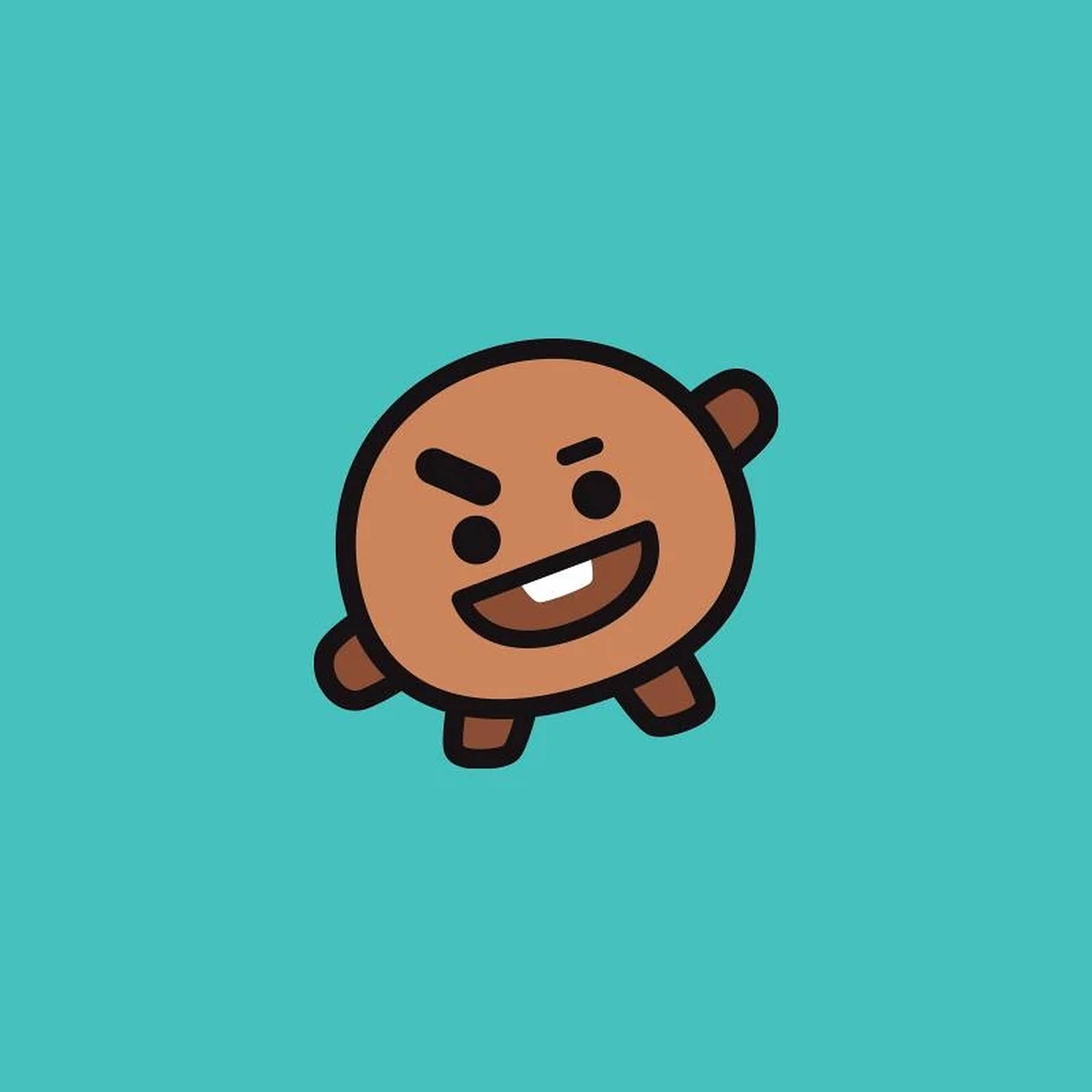 Shooky BT21, turquoise, teal, Full HD Desktop Wallpaper