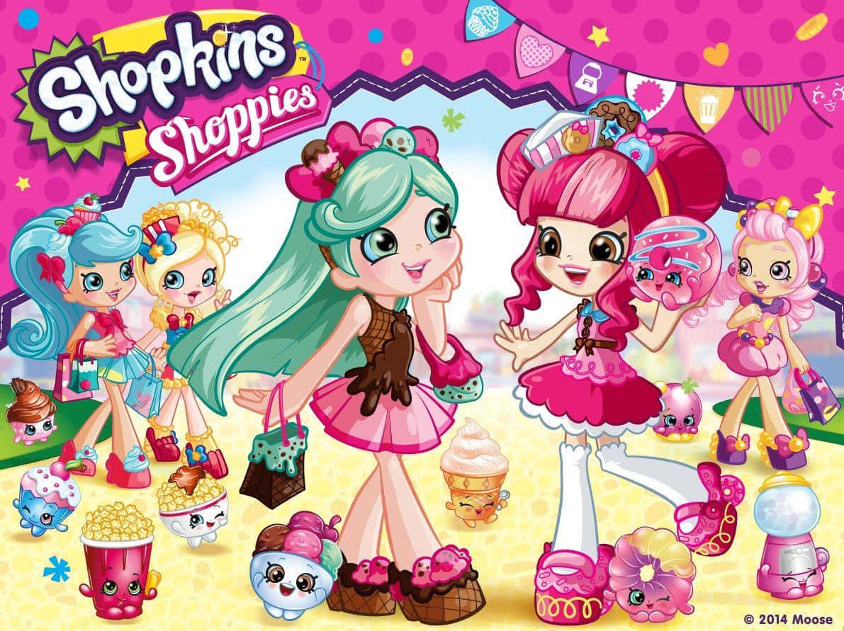 Shopkins, candy-themed outfits, cute food characters, SD Desktop Wallpaper